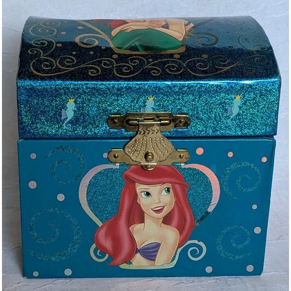 Vtg 80s Little Mermaid Musical Jewelry Box Disney Parks Ariel Under The Sea 1988 - Picture 2 of 16